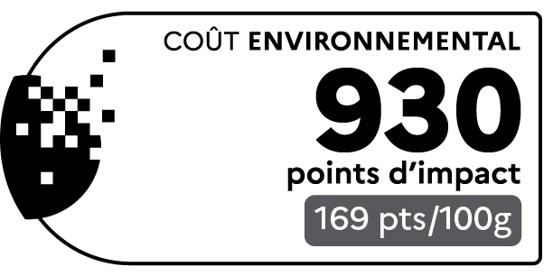 Example score — this is how a filed coût environnemental appears on your passport.